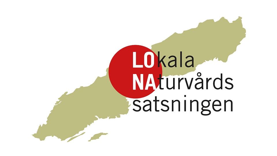 Illustration på LONA-logotyp, grönt karta över Sverige med texten LONA