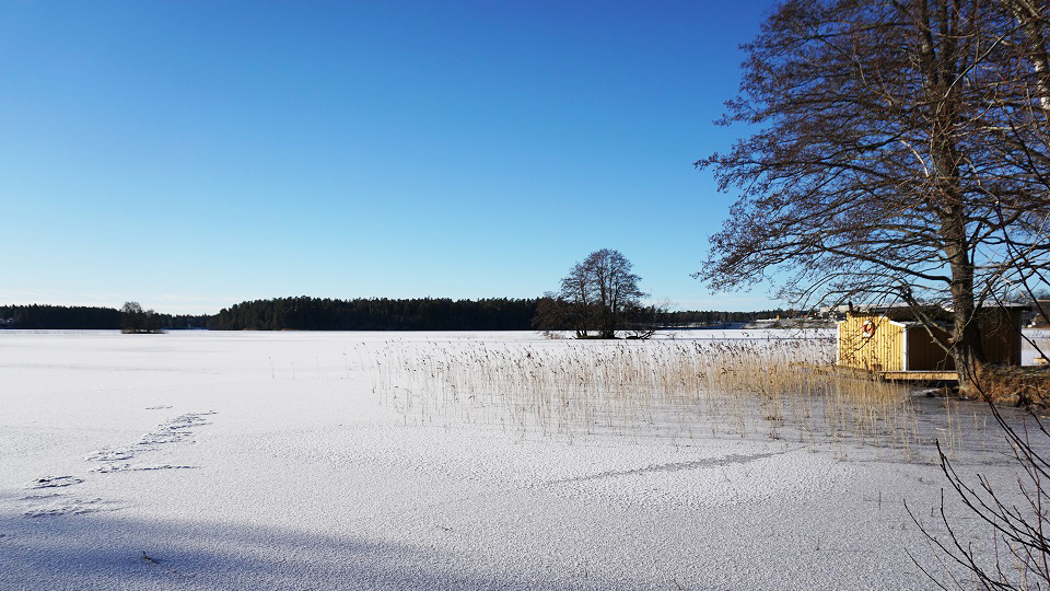 Vinterbild över Mullsjön