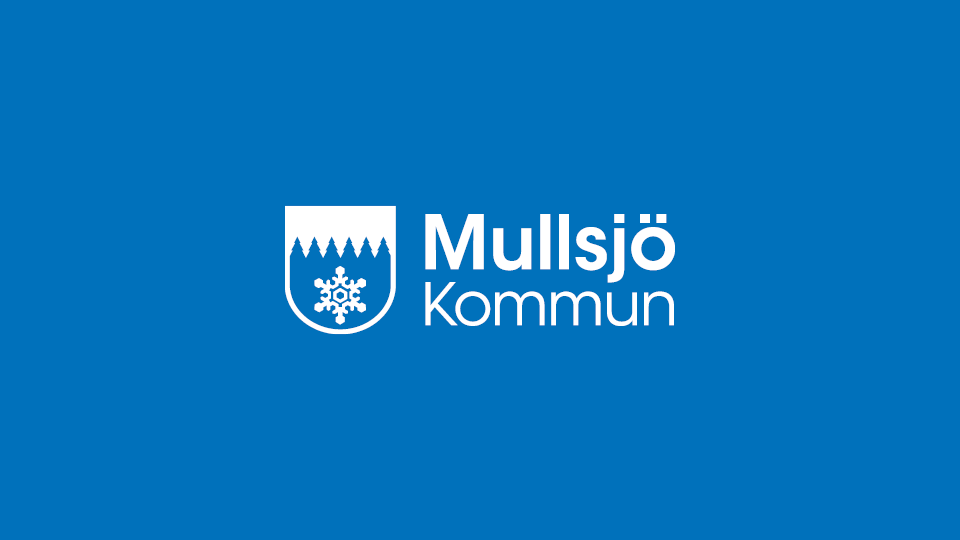 Mullsjö kommuns logotype med kommunvapen innehållande snöstjärna och grantoppar